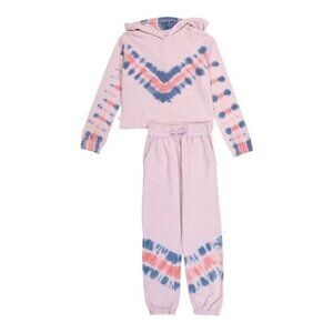 DREAMSICLE Girls 2pc Tie Dye Hoodie Jogger Set Purple | L(12)